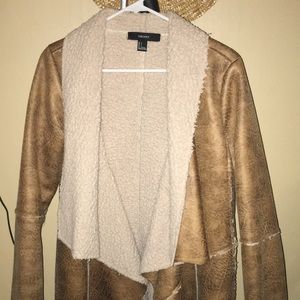 Forever21 Faux leather and sheepskin coat